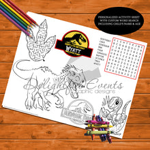 Load image into Gallery viewer, Jurassic Park Activity Sheet