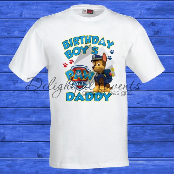 Birthday Co Events Only Prints) Delightful No Paw Patrol (Design T-Shirts –
