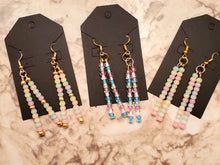 Load image into Gallery viewer, Handmade Glass Seed Bead Stick/ Dangle Hook Earrings