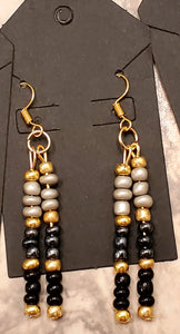 Handmade Glass Seed Bead Stick/ Dangle Hook Earrings