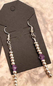 Handmade Glass Seed Bead Stick/ Dangle Hook Earrings