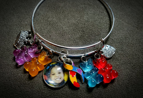 Autism Awareness Charm Story Bangle