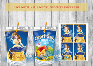 Beauty and the Beast Juice Pouch Labels