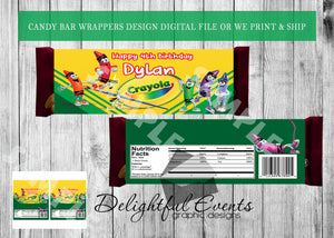 Crayon Candy Bar Wrappers