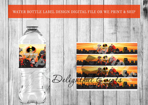 Incredibles Water Bottle Labels