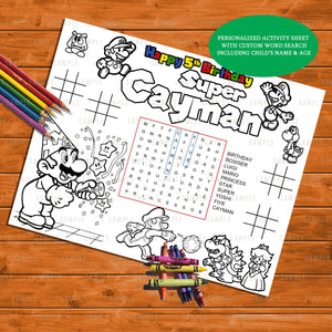 Activity & Coloring Sheets Personalized - Printed ONLY (Please Read Item Description)