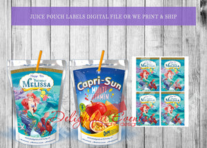Mermaid Juice Pouch Labels