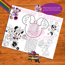 Load image into Gallery viewer, Minnie Mouse Activity Sheets 