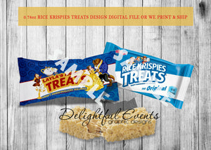 Rice Krispies Treats Wrappers Birthday or Baby Shower - Printed ONLY (Please Read Item Description)