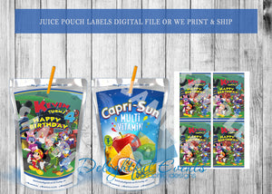 Mickey Roadsters Juice Pouch Labels