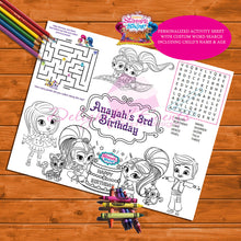 Load image into Gallery viewer, Shimmer &amp; Shine Activity Sheet