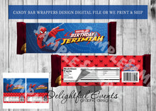 Load image into Gallery viewer, Spiderman Candy Bar Wrappers