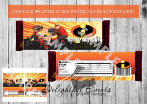Incredibles Candy Bar Wrappers