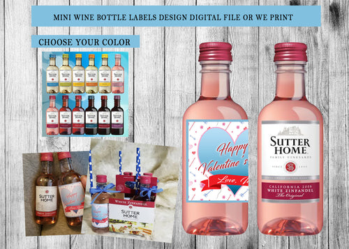 Custom Mini Wine Bottle Labels Any Event or Occasion - Digital or Printed (Please Read Item Description)