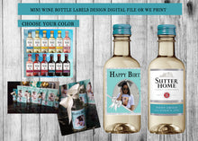 Load image into Gallery viewer, Custom Mini Wine Bottle Labels Any Event or Occasion - Digital or Printed (Please Read Item Description)