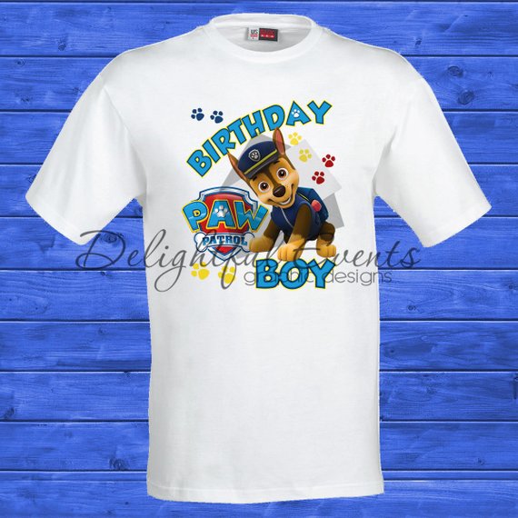 Only T-Shirts Co Birthday Delightful Prints) Events No Paw Patrol (Design –