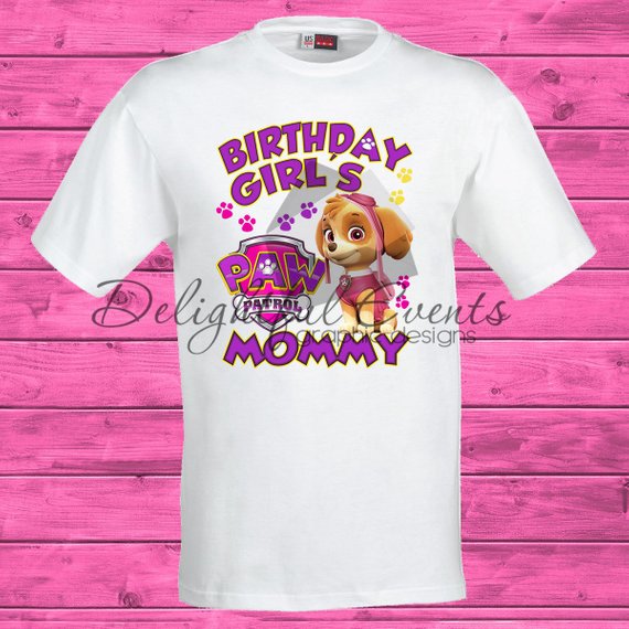Only Patrol Birthday T-Shirts Delightful Paw (Design Events Prints) No Co –
