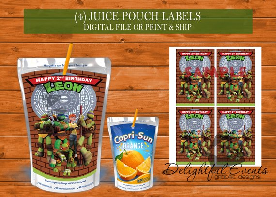 Ninja Juice Pouch Labels Editable Ninja Juice Box Label 