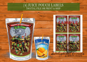 Ninja Turtle Juice Pouch Labels