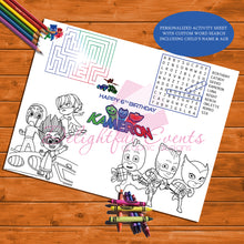 Load image into Gallery viewer, PJ Masks Activity Sheet